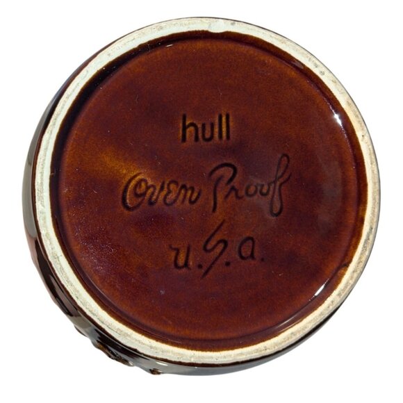 Hull Cookie Jar with Lid Oven Proof Brown Drip Glazed Ceramic Pottery with Lid - Picture 4 of 16